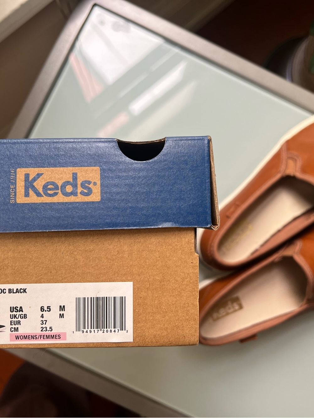 Keds Tan Leather Slip-On Sneakers 6.5 - Picture 4 of 5